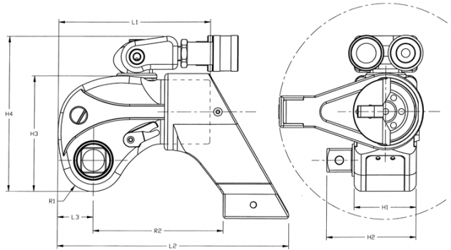 Hytorc MXT Dimensional Drawing