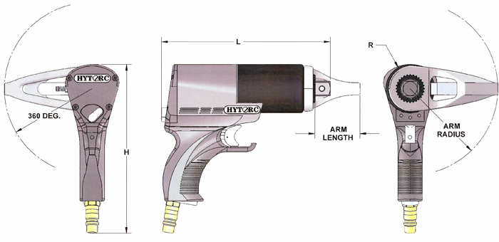 Hytorc JGUN Pneumatic Wrench Diagram